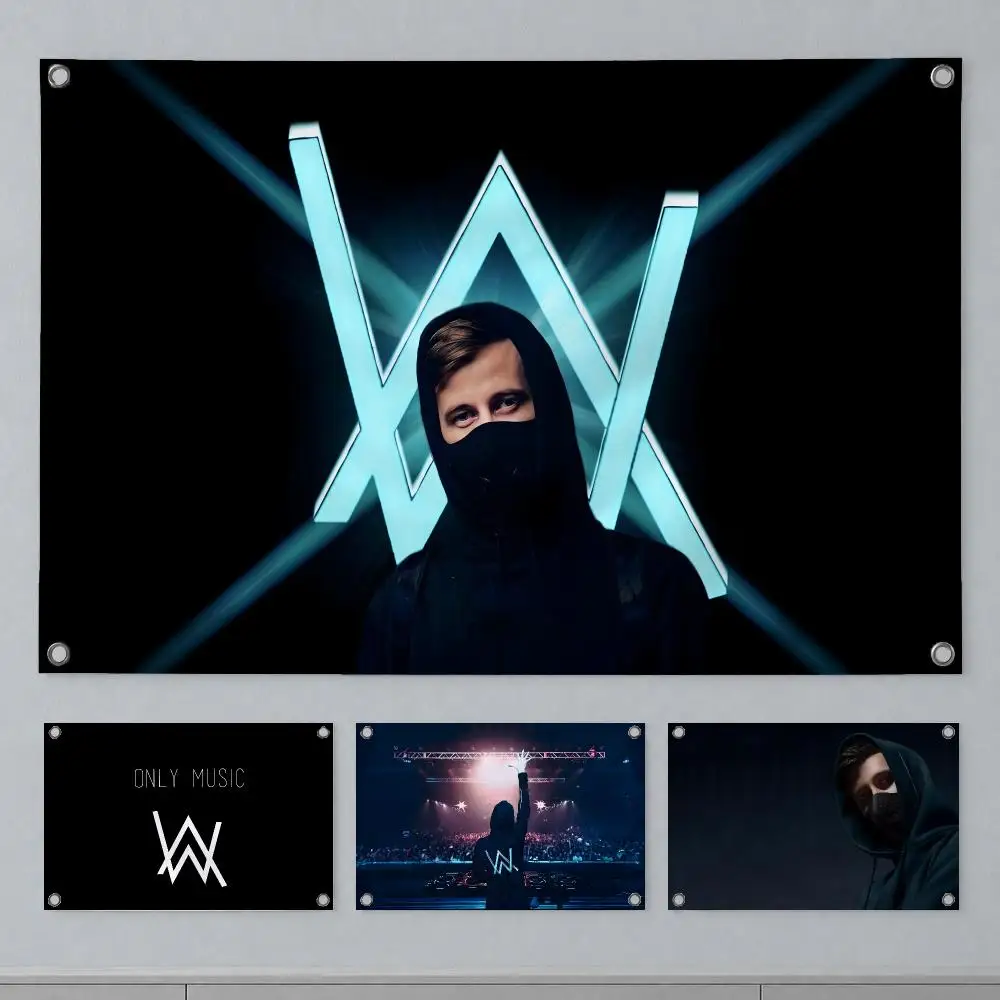 Famous Musician Alan Walker Flags Wall Hanging Banner Indoor Outdoor Party Home Wall Decor Backdrop