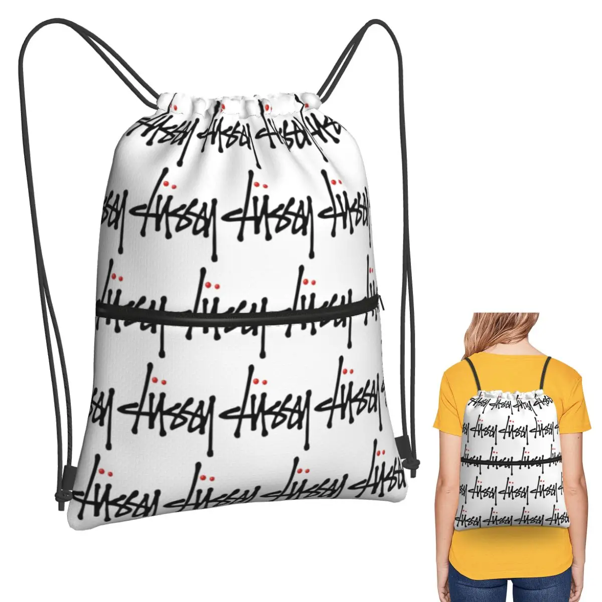 

Clussy Backpacks Fashion Drawstring Bundle Pocket Shoes Bag Book Bags for Man Woman School