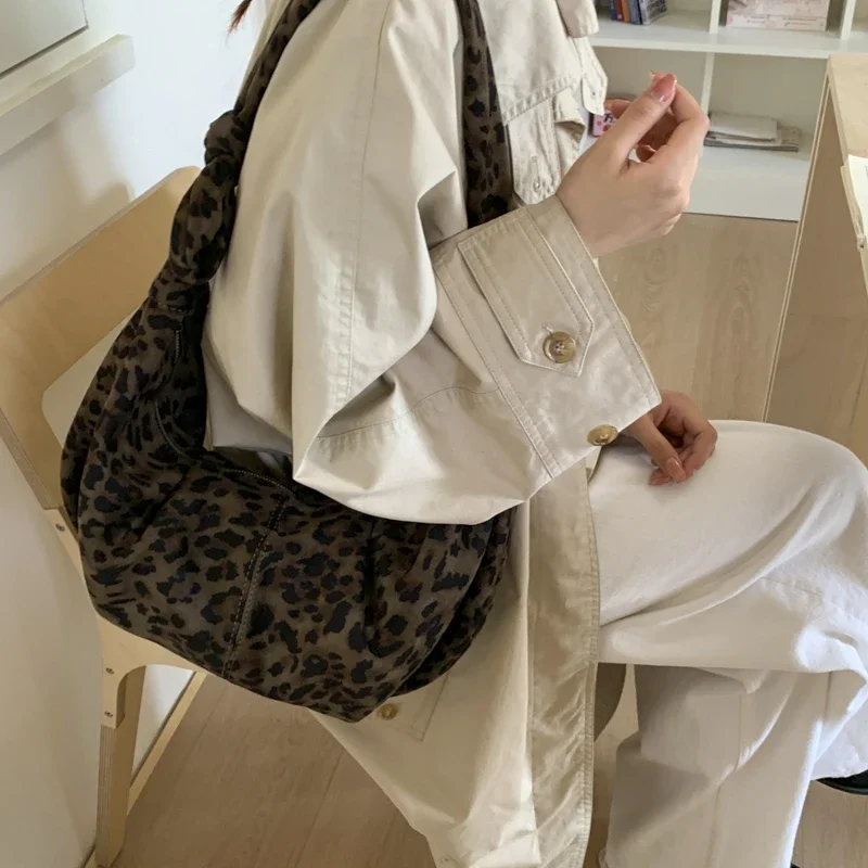 

Сумка через плечо с животным принтом, сумки через плечо в форме полумесяца для женщин, модельерские сумки и кошельки, винтажная леопардовая сумка-хобо