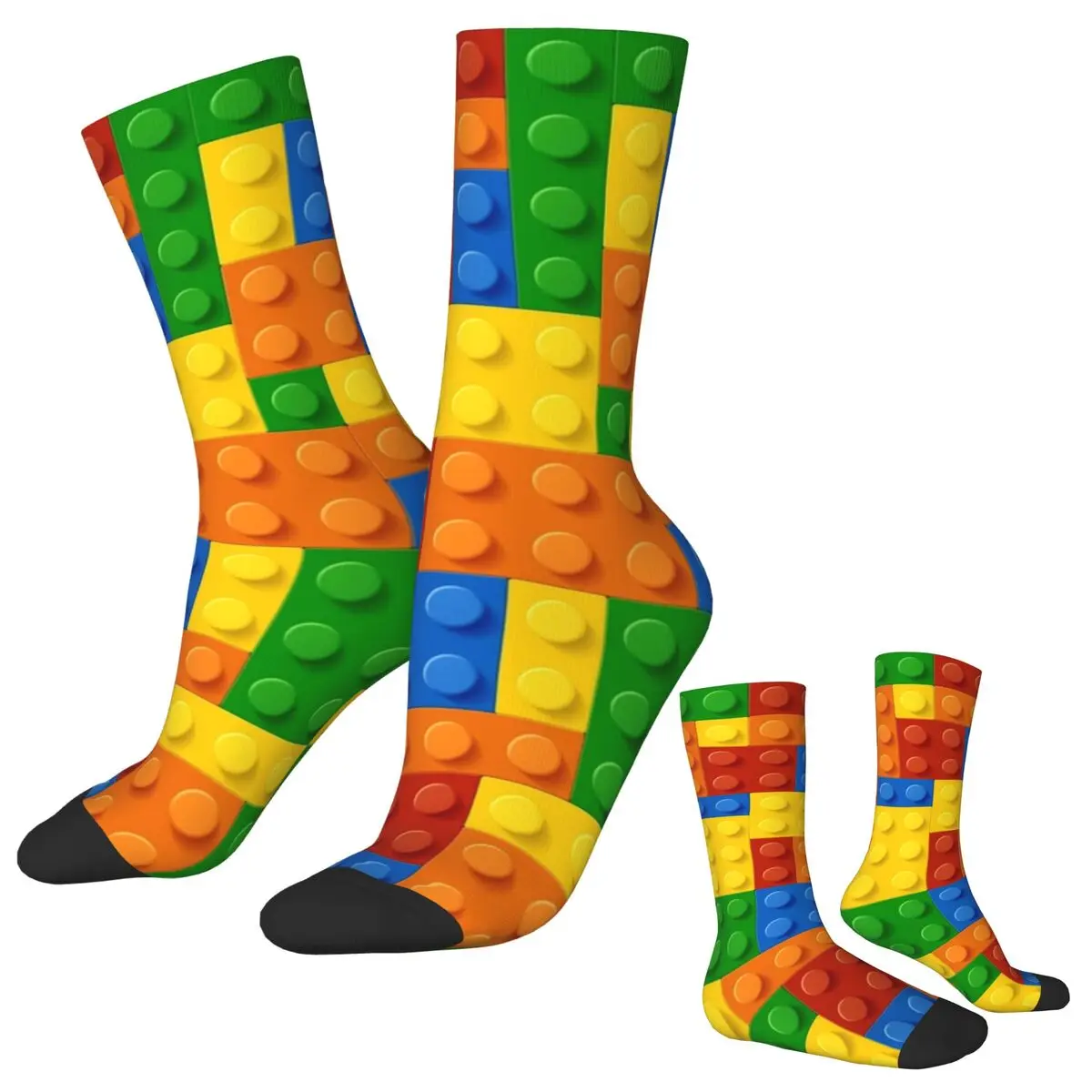 

Building Blocks Printed Socks Construction Brick Fashion Stockings Unisex Men Soft Cycling Socks Winter Design Anti Sweat Socks