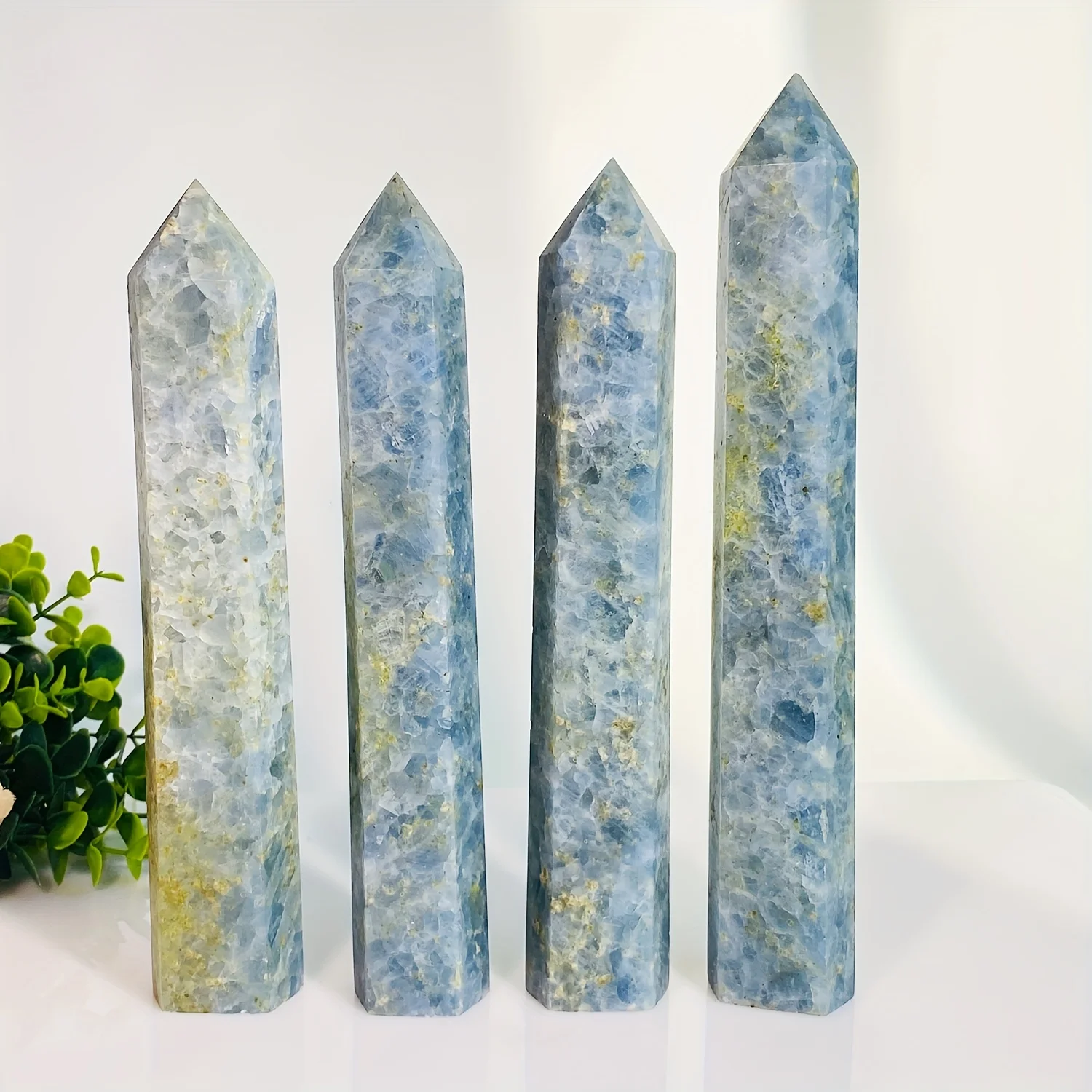 

Natural Crystal Stone,Celstite tower Single Pointed Tower Pillar, Suitable For Home Decoration, Assorted Varieties