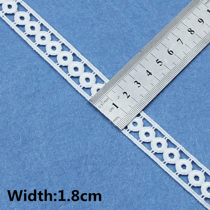 Hochwertige 5 Yards weiße Baumwolle bestickte Spitzenbesatz Bänder Stoff DIY handgemachte Bastelmaterialien Nähen Kleidung Zubehör – Detail 10