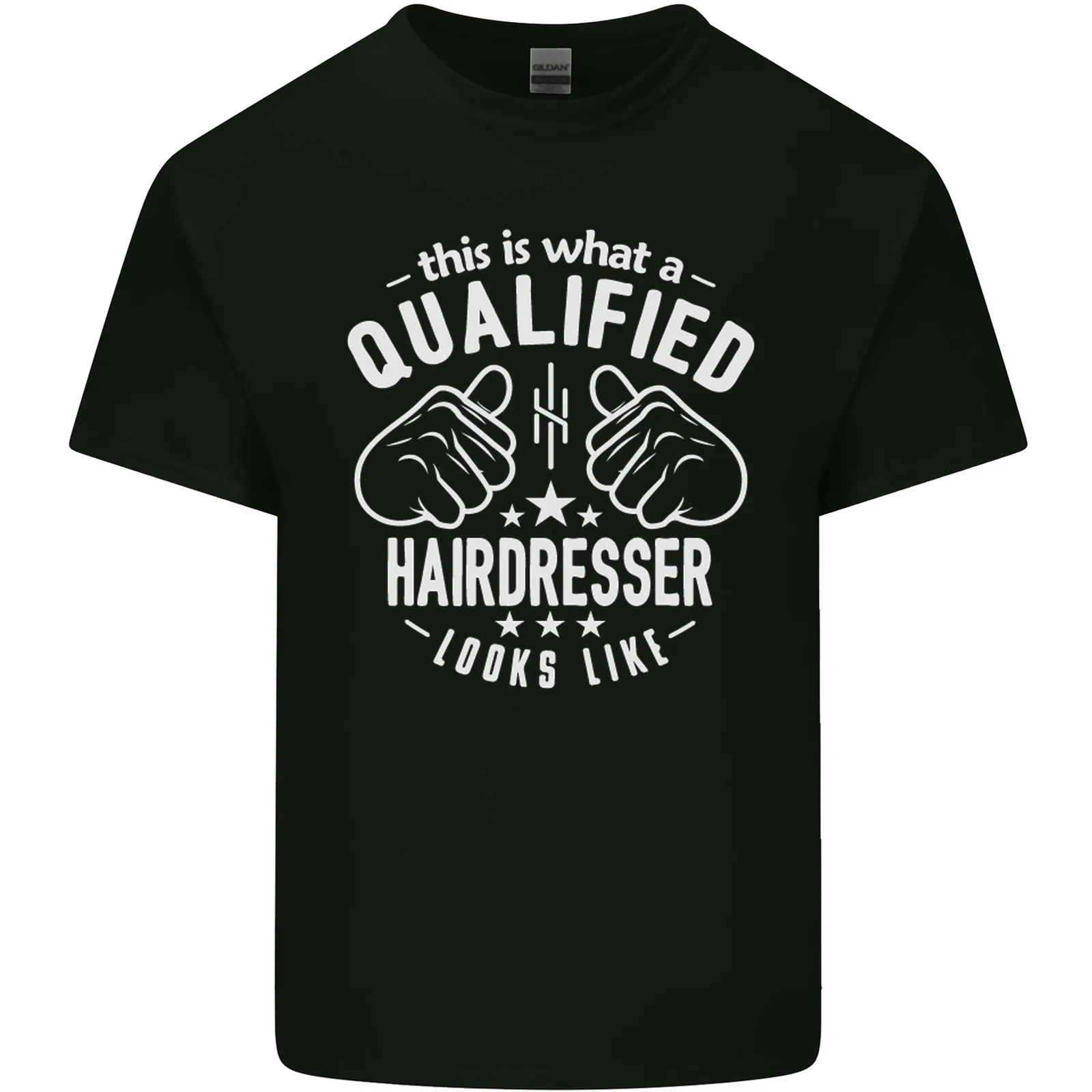 Camiseta de cabeleireiro qualificada masculina, camiseta de algodão, parece