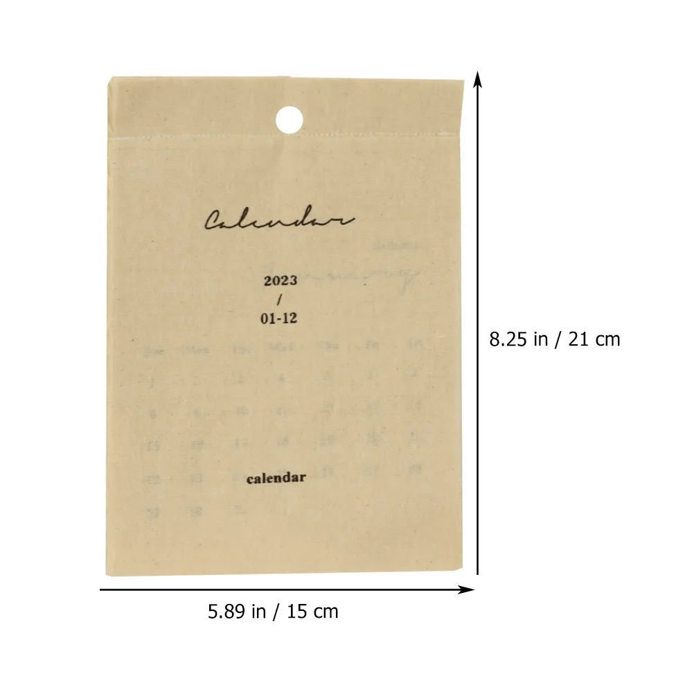 

Cotton Linen Calendar 2023 Hanging Wall Calendar Simple Retro Photo Background Decor English Printing Photo Background Decor