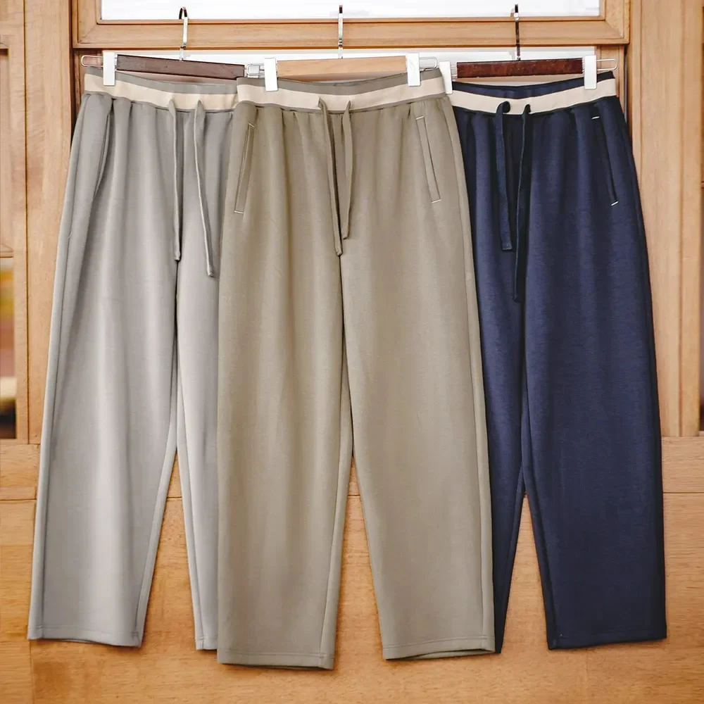 Maden Casual Color Blocking Sweatpants Cityboy Wrinkle Stretch Straight Leg Loose Pants Sports Baggy Trousers for Spring Fall