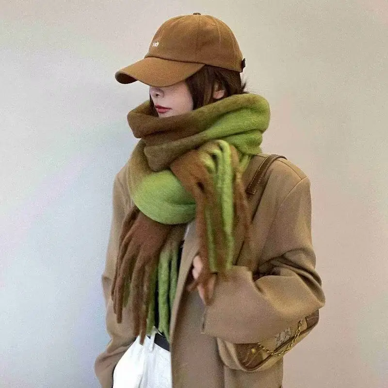 Unisex Alpaca Blend Scarf Winter Warm Lightweight Neck Warmer for Men Women Outdoor Hiking Ski Scarf Decorate the gift