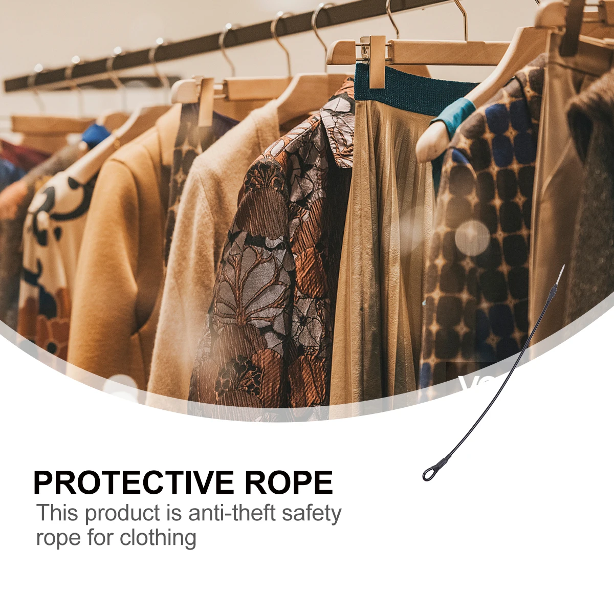 

100 Pcs Lanyard Anti-theft Wire Rope Security Clothing Fastener Ring Contractor Lanyards Safety Belt Student Black Luggage