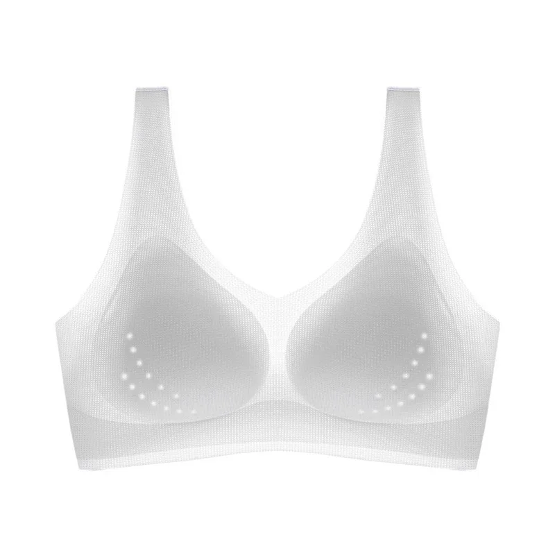 Reggiseni Ultra sottili di seta del ghiaccio estivo per le donne intimo Push-Up a V profondo senza cuciture Lingerie Bralette femminile Sujetador traspirante