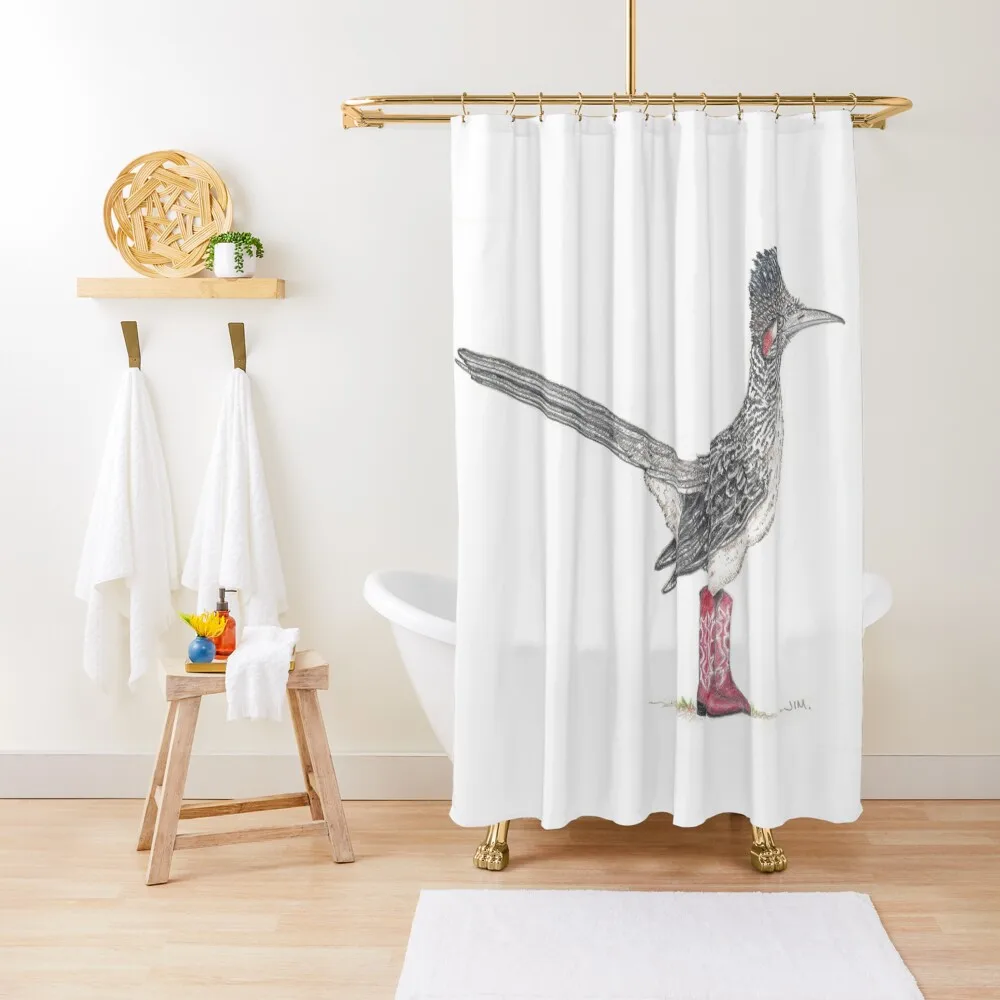 

Roadrunner in cowboy boots Shower Curtain Waterproof Fabric Bathroom Luxury Bathroom Shower Curtain