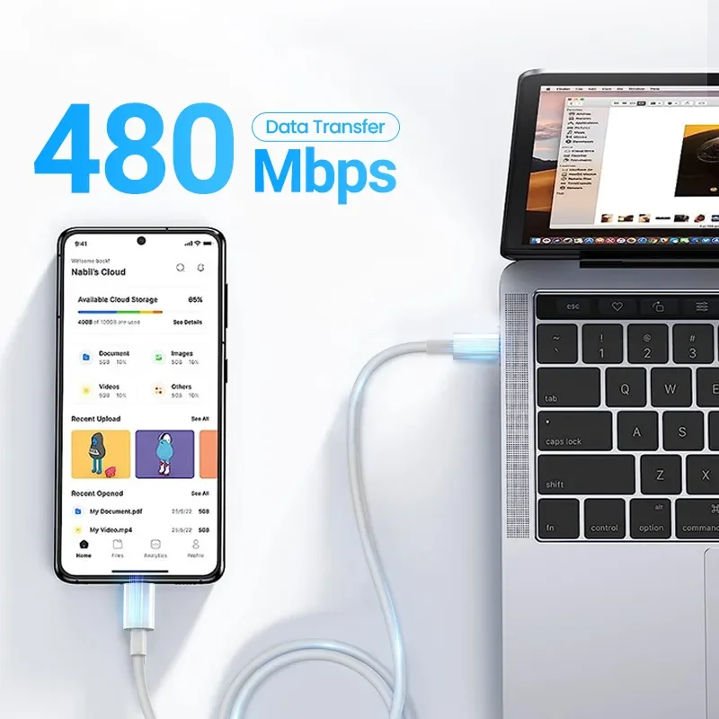 100W PD fast charging Type-C dual-head data cable 3 meters Suitable for iPhone 15 / Huawei Mate 60 / Xiaomi / Samsung