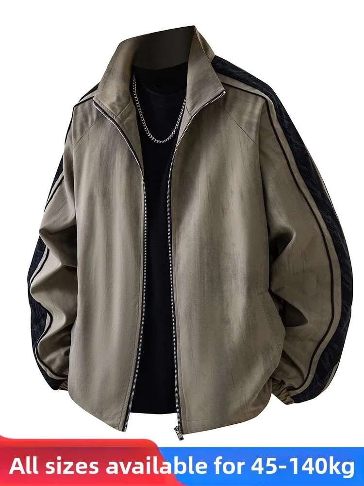 

Модная рабочая куртка Mochao для мужчин: весенне-осенняя, большого размера, повседневная, свободного кроя, в полоску, теплая, из полиэфирного волокна, с длинными рукавами