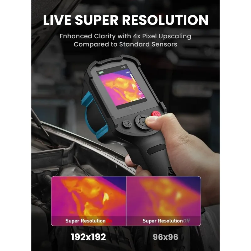 Thermal Camera, Enhanced Resolution 240x240, Accurate Temperature Detection -4°F to 1022°F, Durable Build