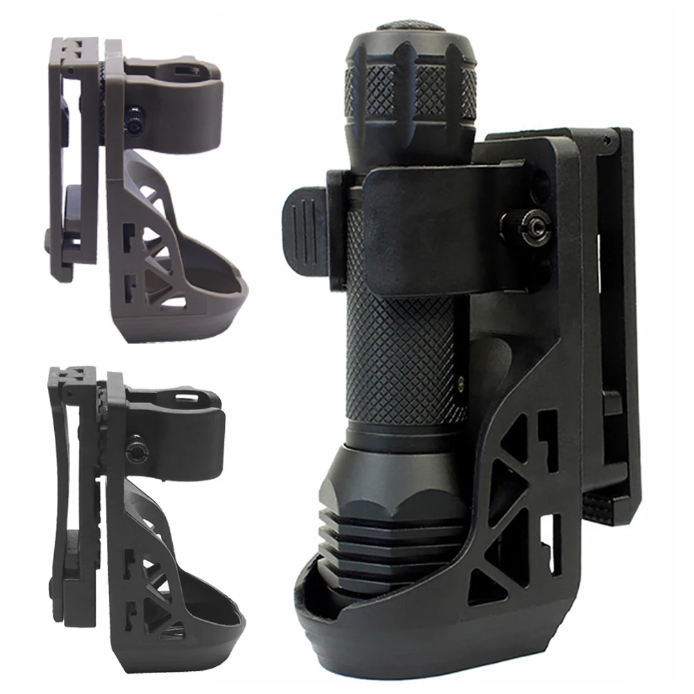 Tactical Flashlight Holster With Lever Side Lock System Set General Torch Set 360° Rotating Plastic Torch Set Quick Unplug New