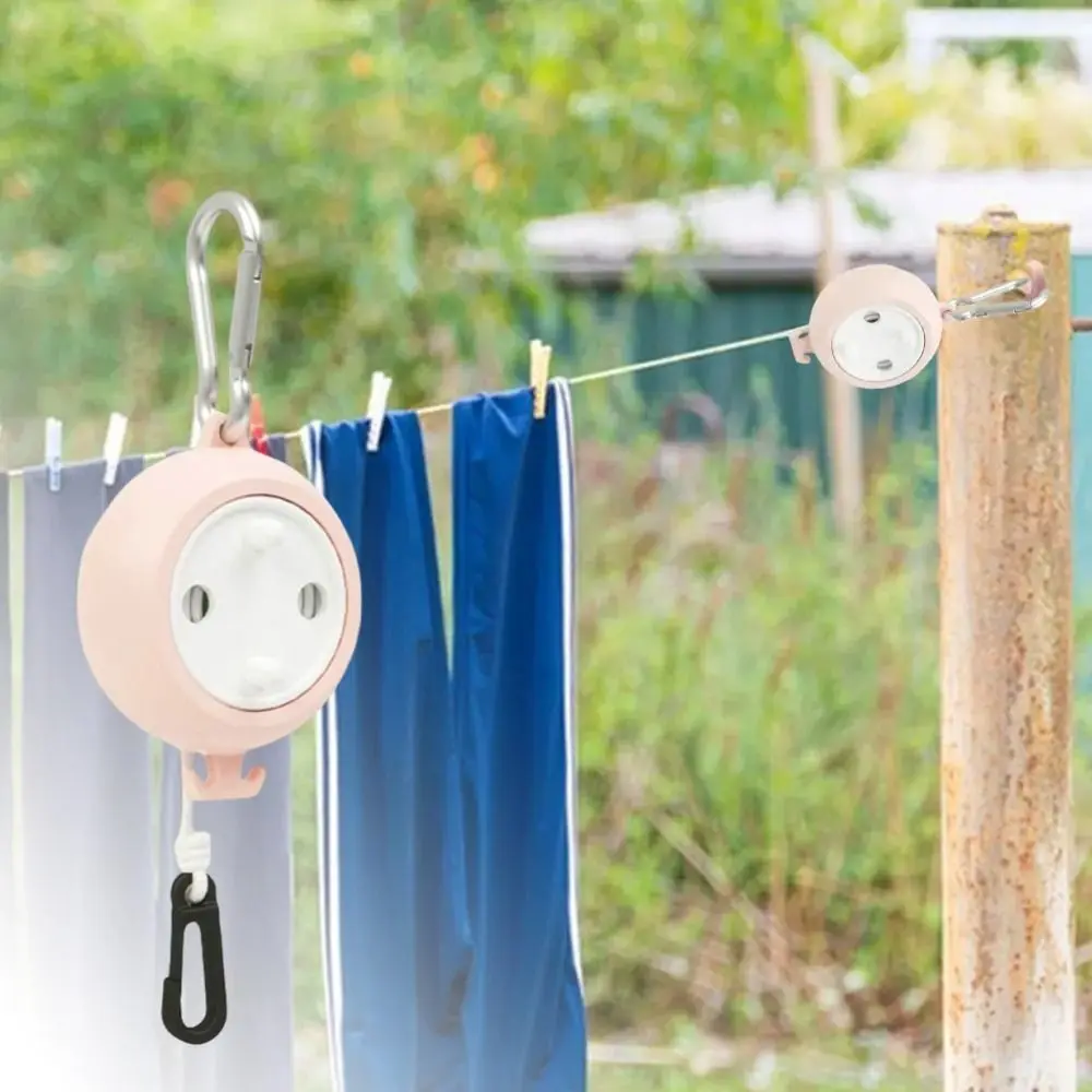 

10m Retractable Clothesline Windproof with Fixed Buckles Travel Drying Rack Rotating Storage Portable Laundry Drying Line