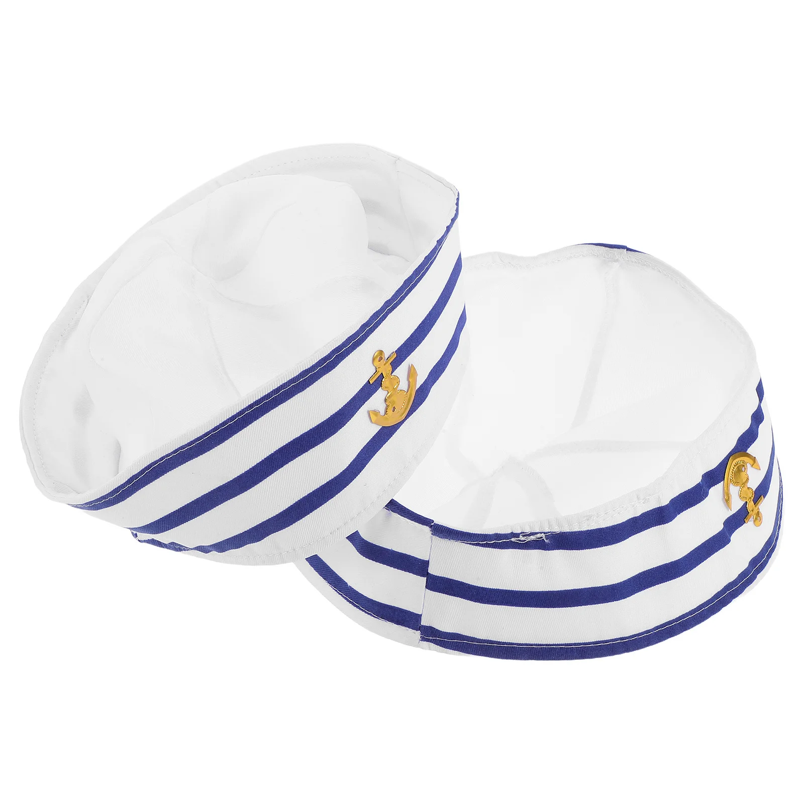 

2Pcs Captain Hats Polyester Classic Sailor Hats Adults Cosplay Costume Performance Sailor Hat Captain Hat