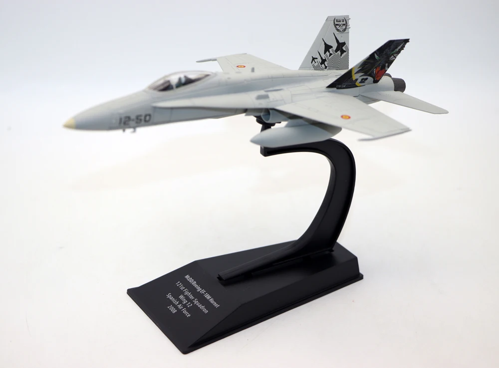 New 1/100 McDD Boeing EF-18M Hornet 121st Fighter Squadron Wing 12 Spanish Air Force 2008 Aircraft Models for collection gift