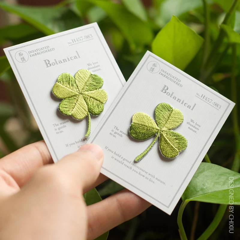 Four-leaf Clover Patches Ironing Cloth Sticker Embroidery Patch Small Applique DIY Repair Hole Parches Ropa Plancha-New