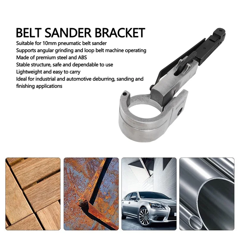 AT05-Steel Angle Grinder Modified Belt Sander Bracket 10Mm Sanding Machine Adapter For Woodworking Applications