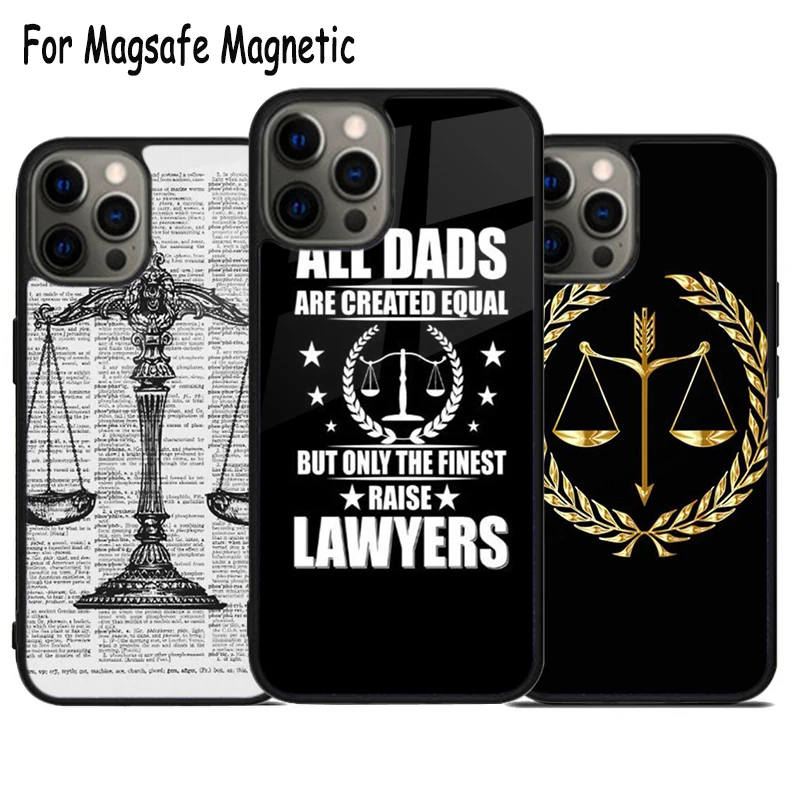 Law Lawyer Judge Justice Wireless Charge Magsafe Phone Case For iPhone 15 16 14 13 11 12 Pro Max Plus Magnetic Bumper Cover