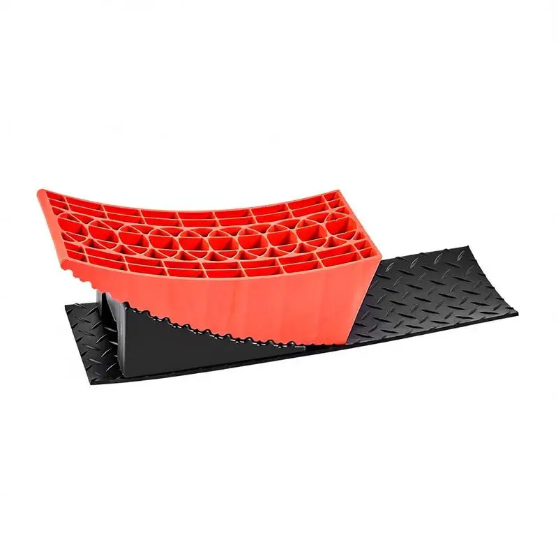 RV Leveling Wedges 15" For Travel Trailers Motorhomes Campers 4" Lift Height Heavy Duty Curved Ramp Kit Rubber Mats Carrying Bag Bubble Indicators 2-Pack view 7