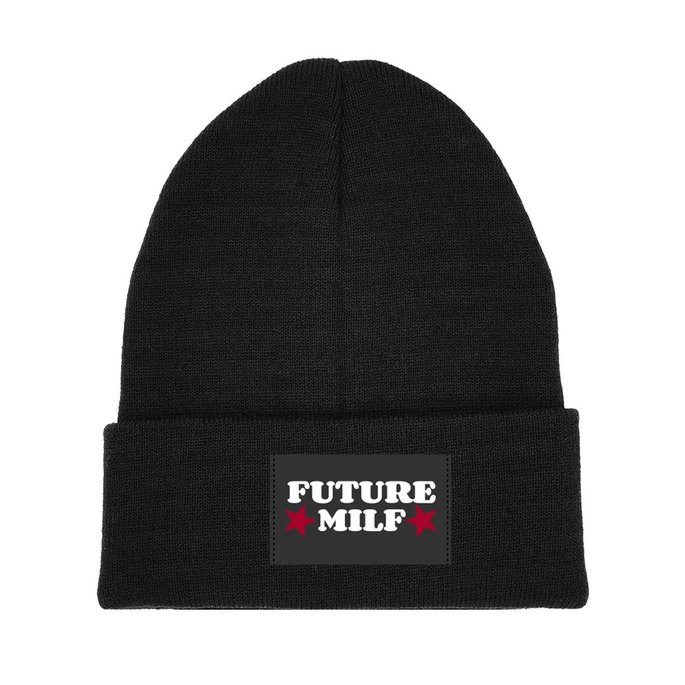 

Вязаные шапки Future Milf, шапки, зимние шапки унисекс, теплая шапка Skullies Funnt Future Milf Beanies Hat MZ-078