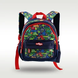 Smiggle-mochila escolar original de Australia para niños, bonita mochila escolar de dinosaurio fresco, azul marino, guardería, 11 pulgadas