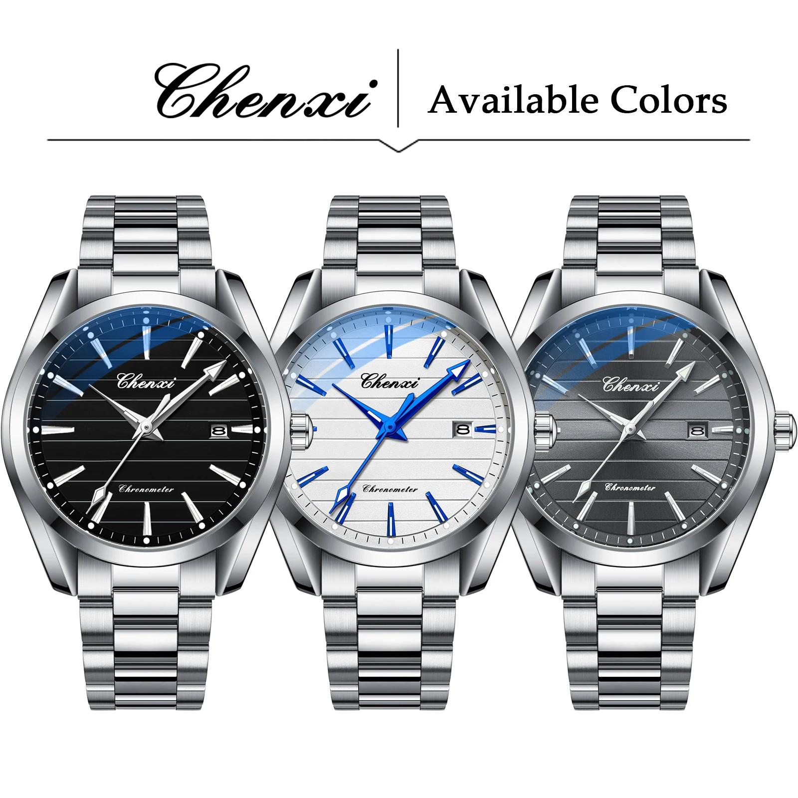 

CHENXI модные часы мужские ночники водостойкий дисплей даты оригинальные немеханические кварцевые деловые часы мужской подарок 2025