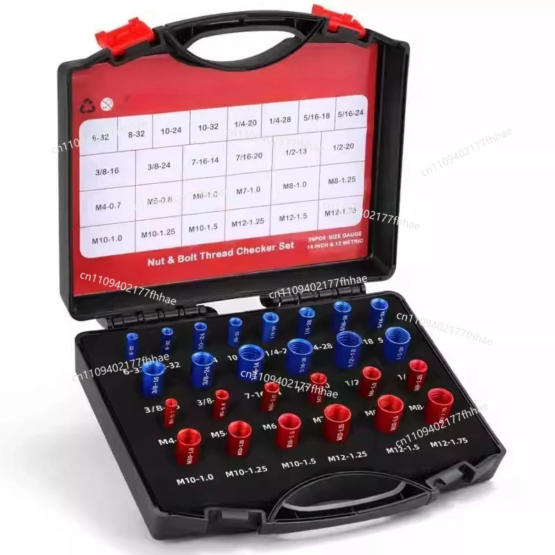 Nut and Bolt Thread Checker, Gongzi Gauge, Metric and British 44-piece Set