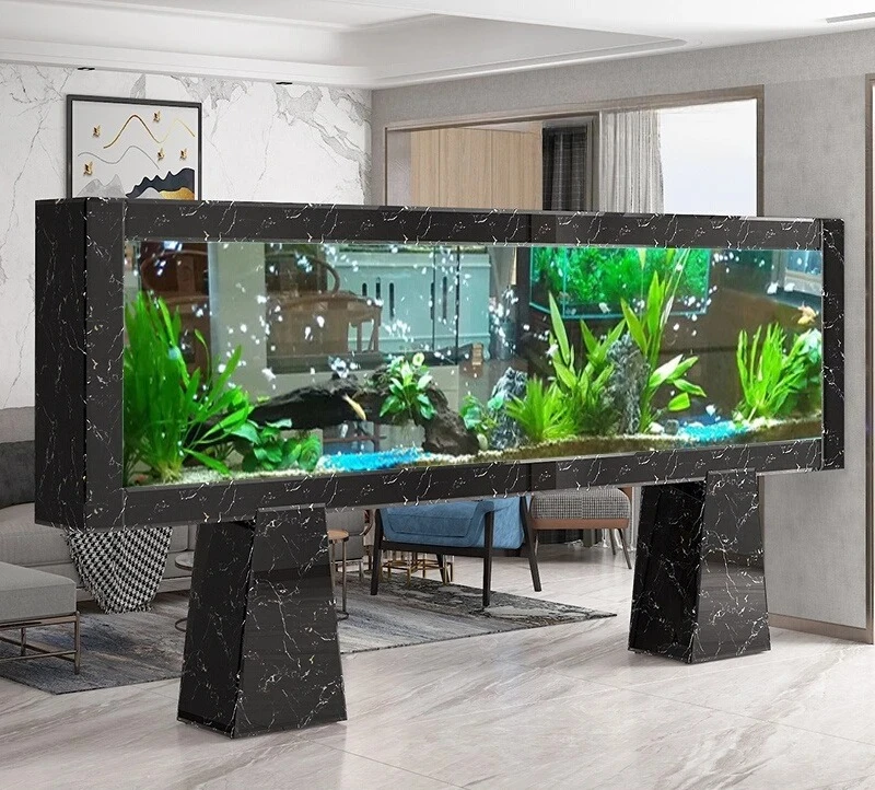 arowana tank floor aquarium customization Fish tank living room large home office ecological high-end ultra-white