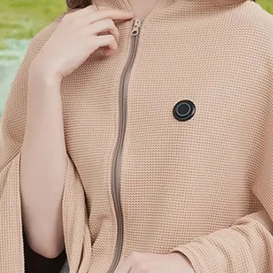 

Wearable Heated Blanket with 3 Heating Levels Electric Heating Blanket USB Heated Blanket Shawl Soft Zipper Scarf Winter Warmer