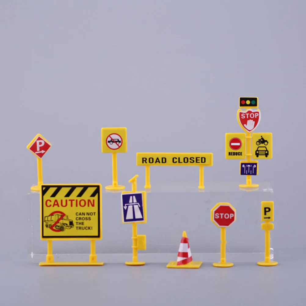 

1 set 1 Set Road Sign Miniature Traffic Barrier For Kids Learning Pretend Play Educational Traffic