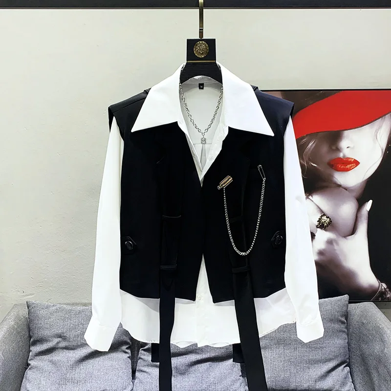 

Metal Decorated Casual Men's Vest Faionable Svel Jaet Youth ular Four Seasons Wear Comfortable Loose Fit Bal