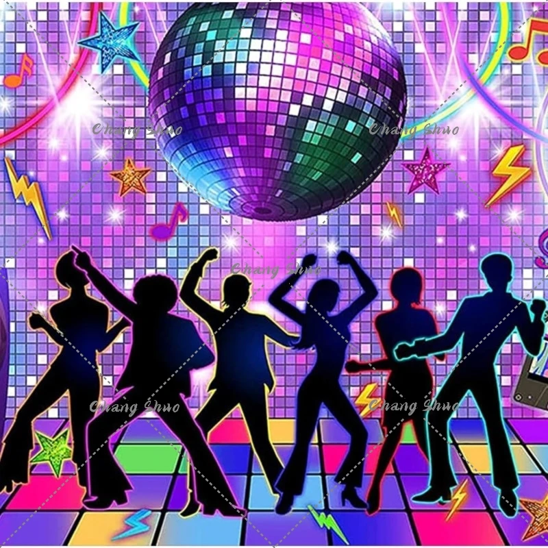 70s 80s 90s Disco Party Backdrop Retro Disco Birthday Photo Booth Background Birthday Party Party Banner Photography Props