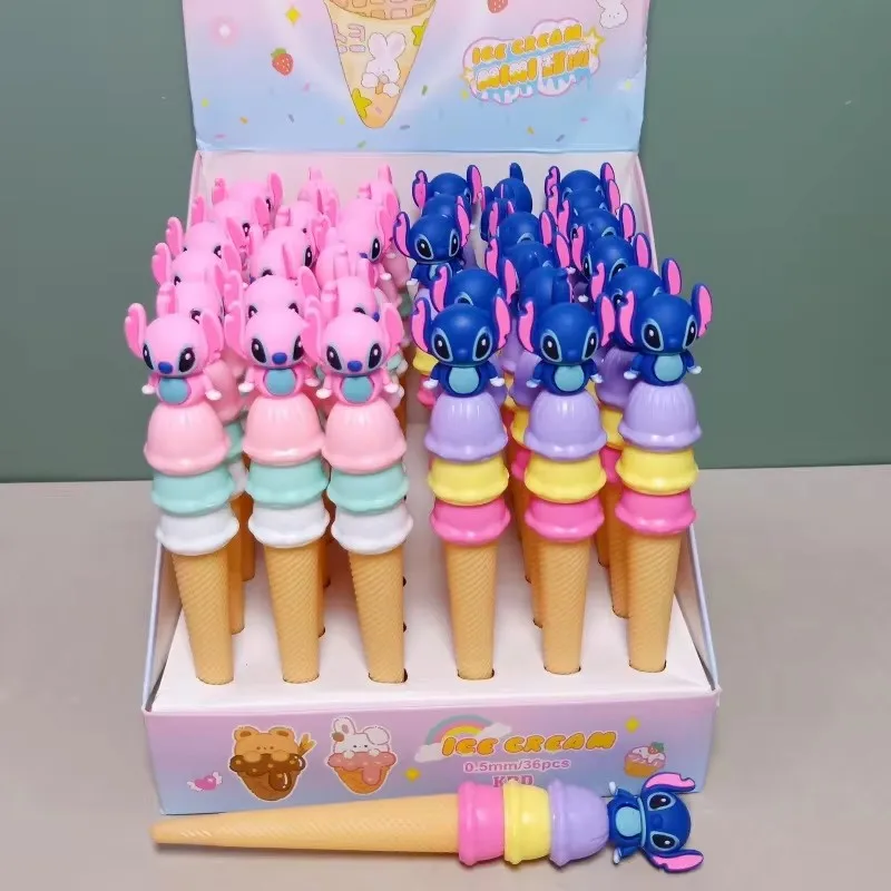 36pcs Disney Cute Interstellar Baby Stitch Ice Cream Neutral Pen 0.5 Student High Beauty Stationery Supplies Signature Pen Gift