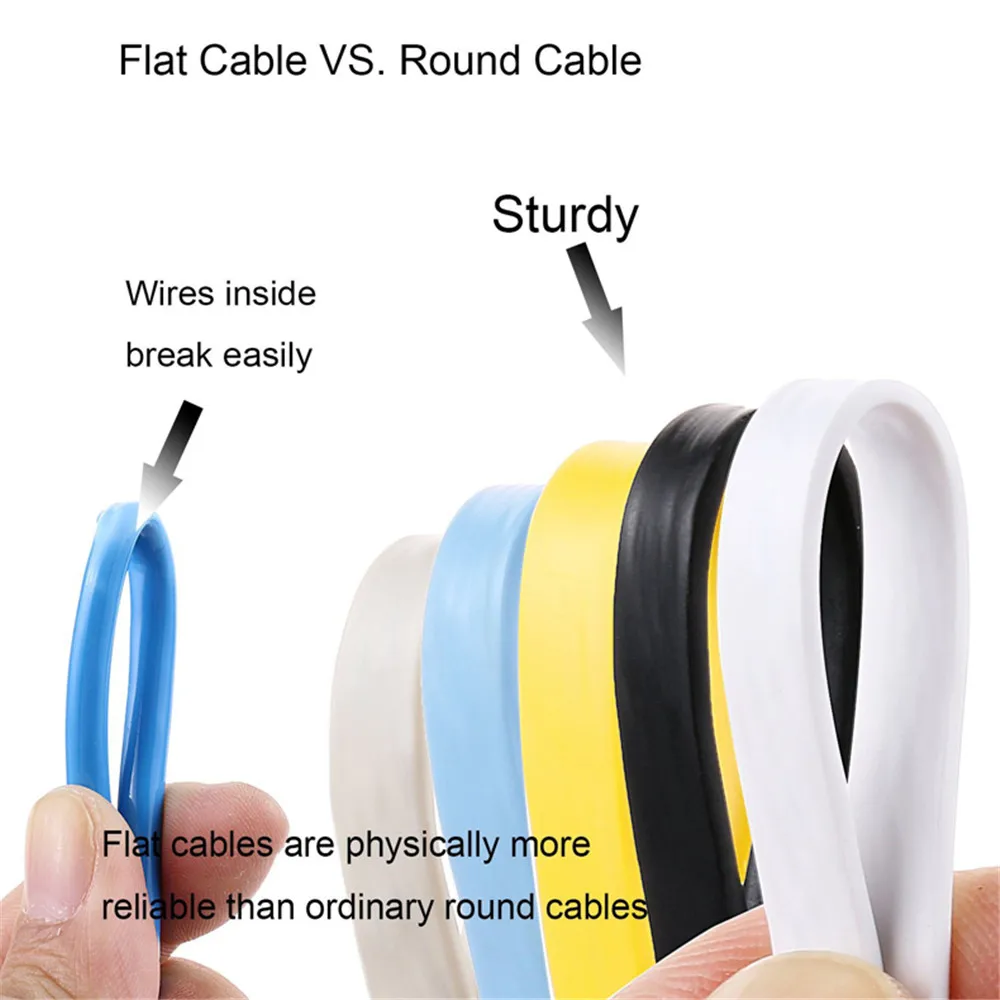 CAT6 แบนสาย Ethernet RJ45 สาย Lan เครือข่าย Ethernet Patch Cord สําหรับเราเตอร์คอมพิวเตอร์แล็ปท็อป 0.5 M/1 M/2 M/3 M/5 M/8 M ความยาว