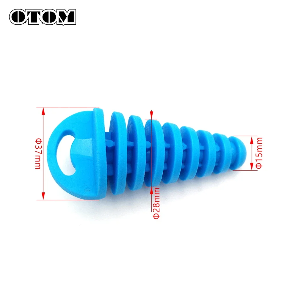 OTOM Muffler Exhaust Wash Plug 15-37mm Wash Plug for Motorcycle Dirt Bike 2 Stroke With Keychain Tag Rubber Exhaust Silencer