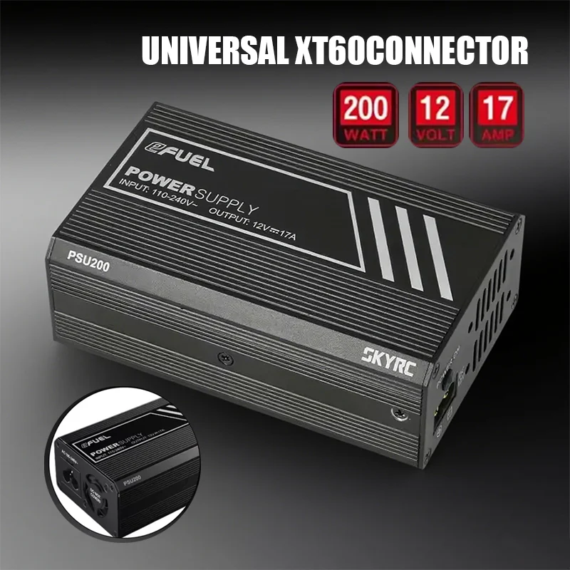 

SKYRC EFUEL PSU200 Адаптер питания 200 Вт 17 А — для зарядного устройства B6 Lite, гоночного дрона RC FPV, квадрокоптера, стабильного источника питания постоянного тока