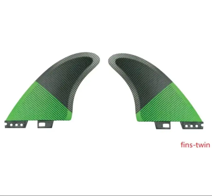 Surfing Accessories Surfboard Fins Black Green Fins Two Pieces Twin Three Pieces L Suitable for FCS 2 Fins Carbon Fiber Surf Fin