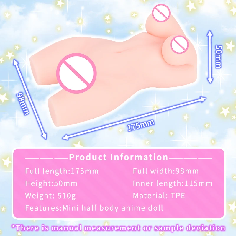 YUU Mini Half Body Doll Male Masturbator Artificial Vagina Boobs Sexy Dolls Anime Masturbators Adult Sex Products for Men 18+