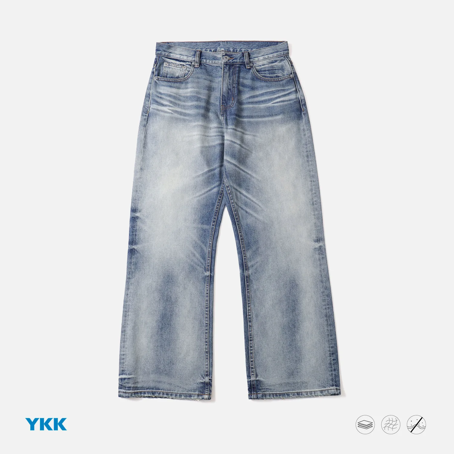 

Men's Straight Leg Jeans Waed 3D Honeycomb Pattern Casual Comfortable mid Waist Zipper Fly Daily Wear Chinese Brand