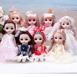 17cm Bjd Dolls 1/12 Mini Doll 13 Joint Moveable Cute Pouting Doll Fashion Princess Loli DIY Dress Up Girls Toys Birthday Gift