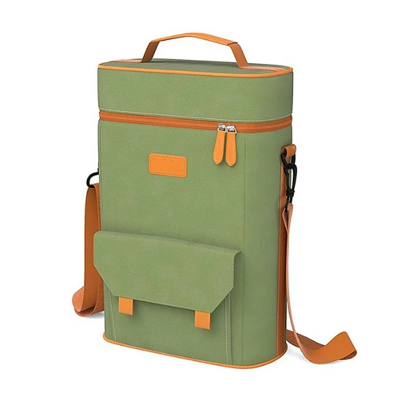 حقيبة النبيذ الأحمر، حقيبة عزل مبردة، حقيبة النبيذ الأحمر المحمولة المقاومة للماء مع كروس قابلة للطي