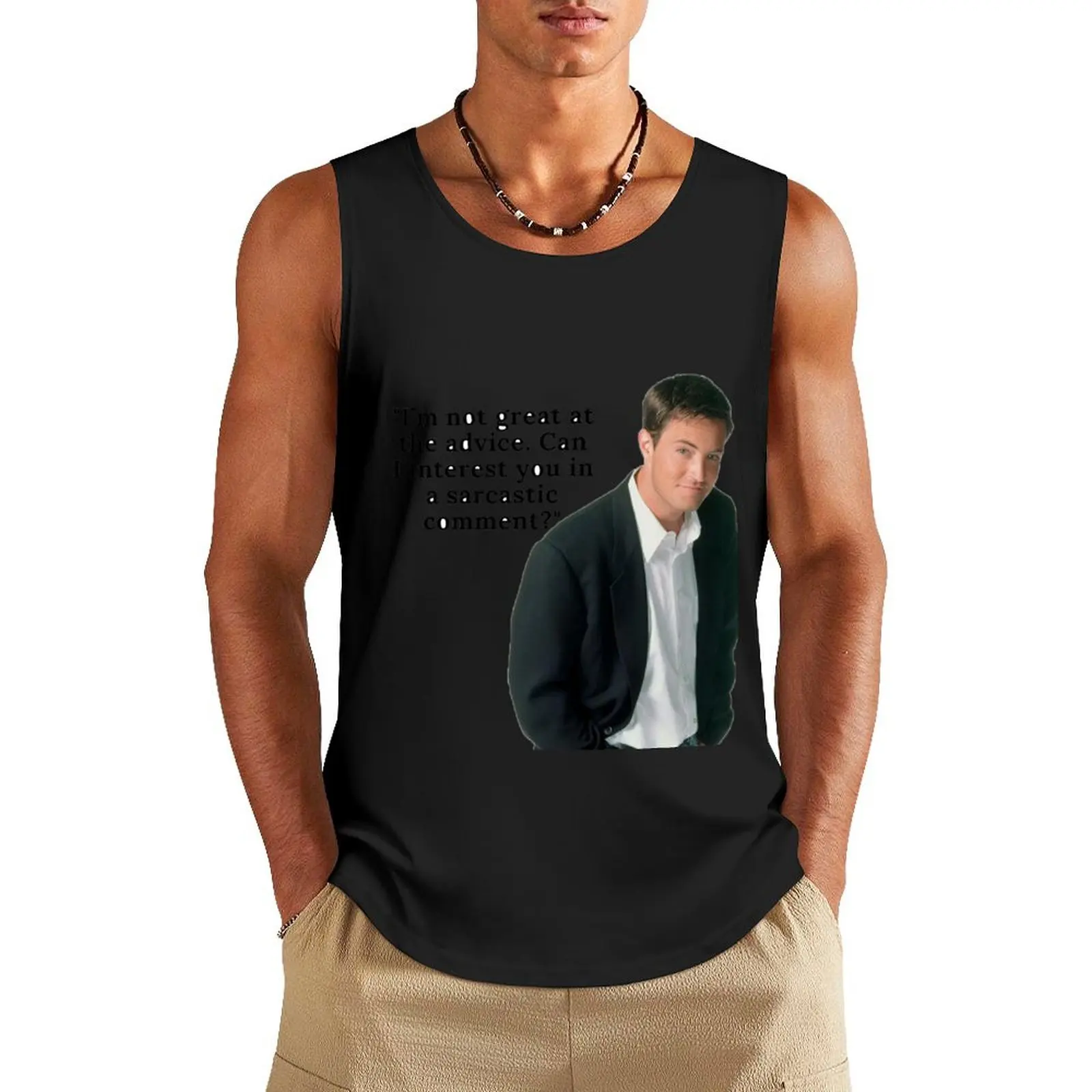 Chandler Bing Friends Printed Design Tank Top gym training accessories tops