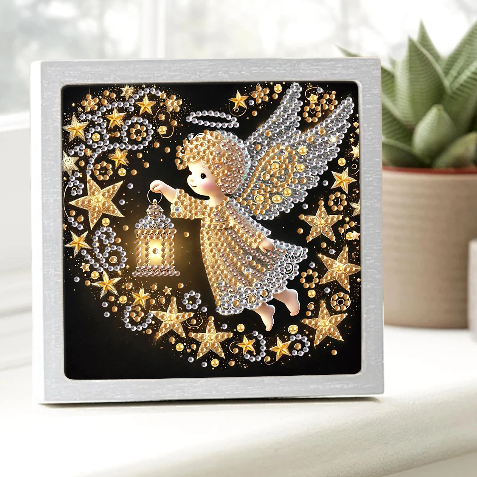 Angel Special Shape Diamond Art Painting Kit for Adult Beginner,Crystal Diamond Special Shape Kit for Home Wall Decoration Gift view 5