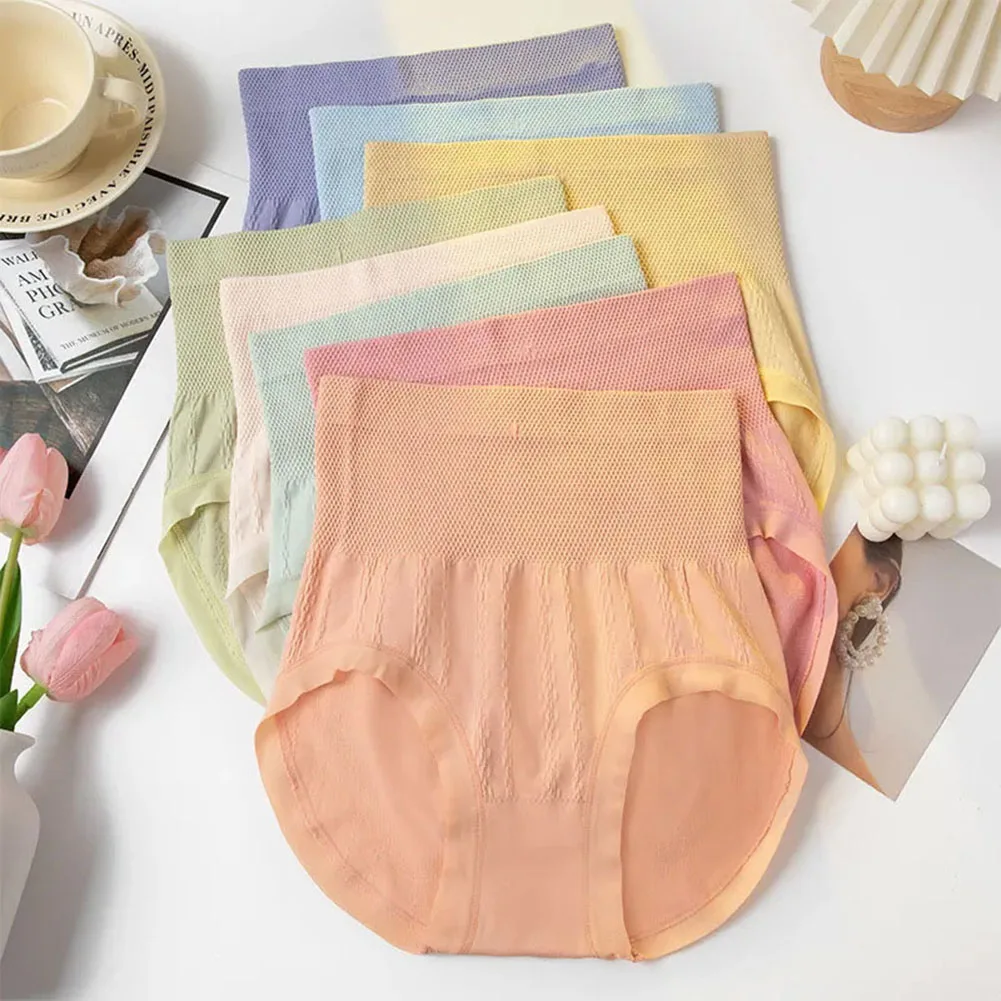 กางเกงชั้นในระบายอากาศ กางเกงชั้นใน Ruffles สวมใส่ทุกวัน ชุดวันหยุด กางเกงตาข่ายสีฟ้า สไตล์ลําลอง ความยืดหยุ่น ปานกลาง