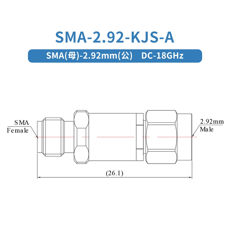 محول 2.92 ملم إلى SMA DC-18 جيجا هرتز موجة قائمة 1.15 JJS/JKS/KJS-A