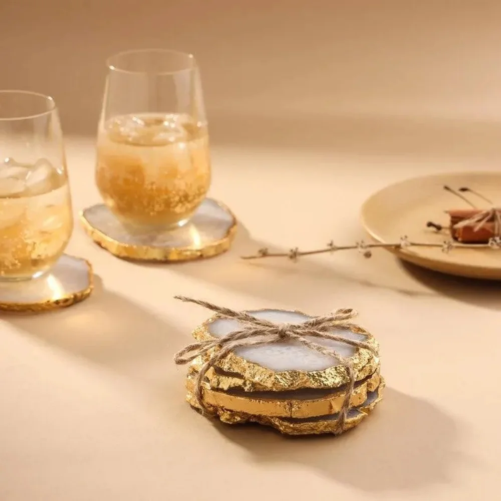 2025 New hot-selling ETSY Amazon custom natural resin agate coasters personalized wedding coasters gift view 4