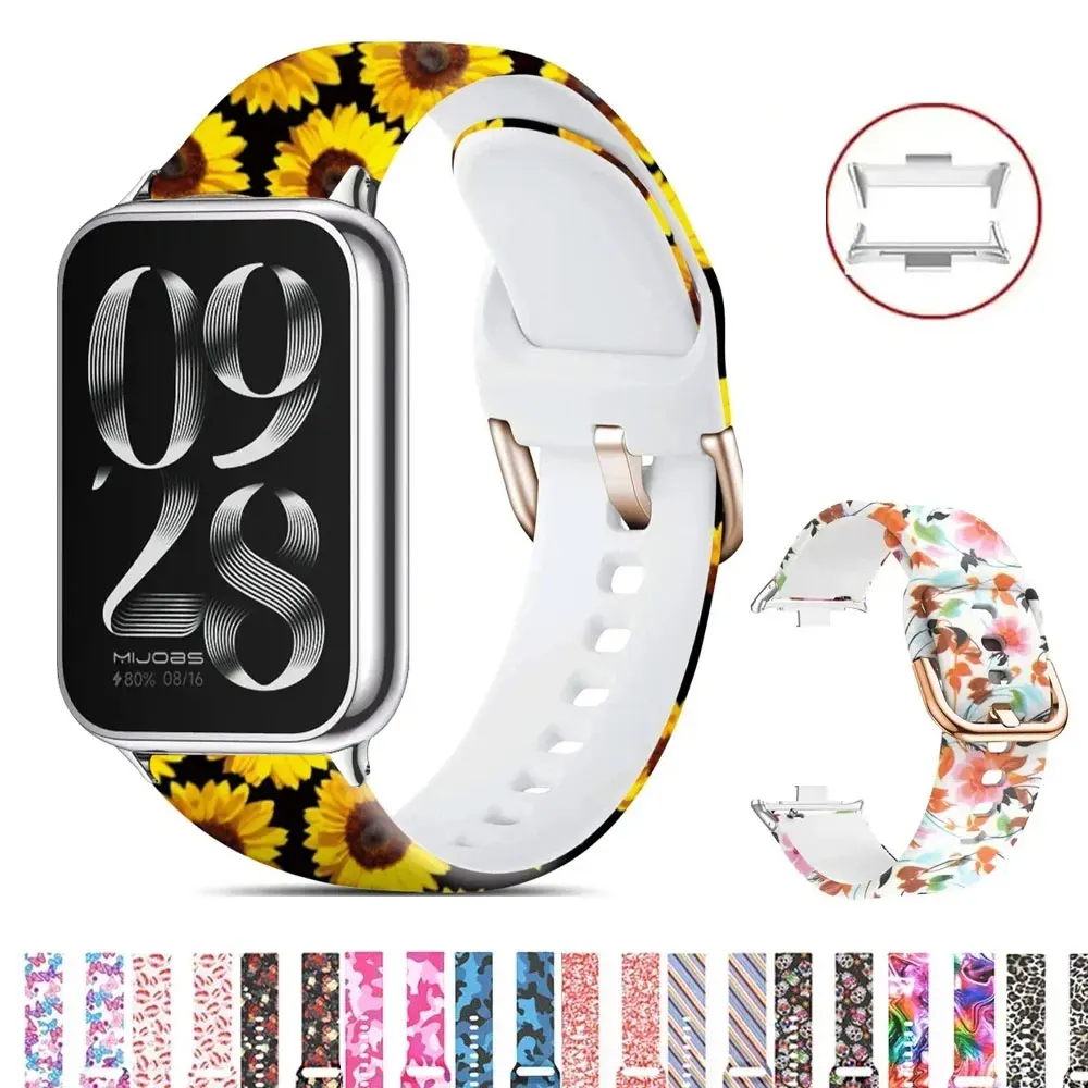 Printband Voor Xiaomi Mi Band 8 Pro Miband 8 Vervangende Siliconen Smartwatch Polsband Bracele Correa Redmi Horloge 4 Band