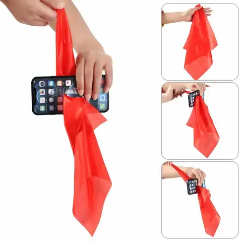 Silk Through Phone Magic Trick Toy Magic Performance Prop Close Up Magic Show Illusion Gimmick Magician Gift for Kid Adult Party