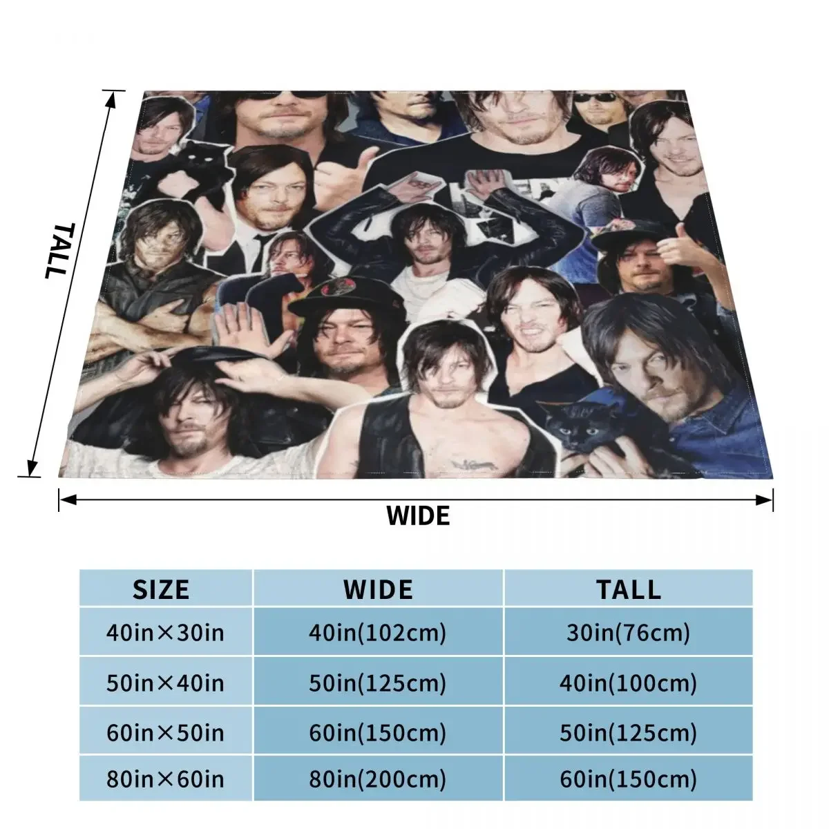 Norman Reedus Collage An Ultra-Soft Micro Fleece Blanket